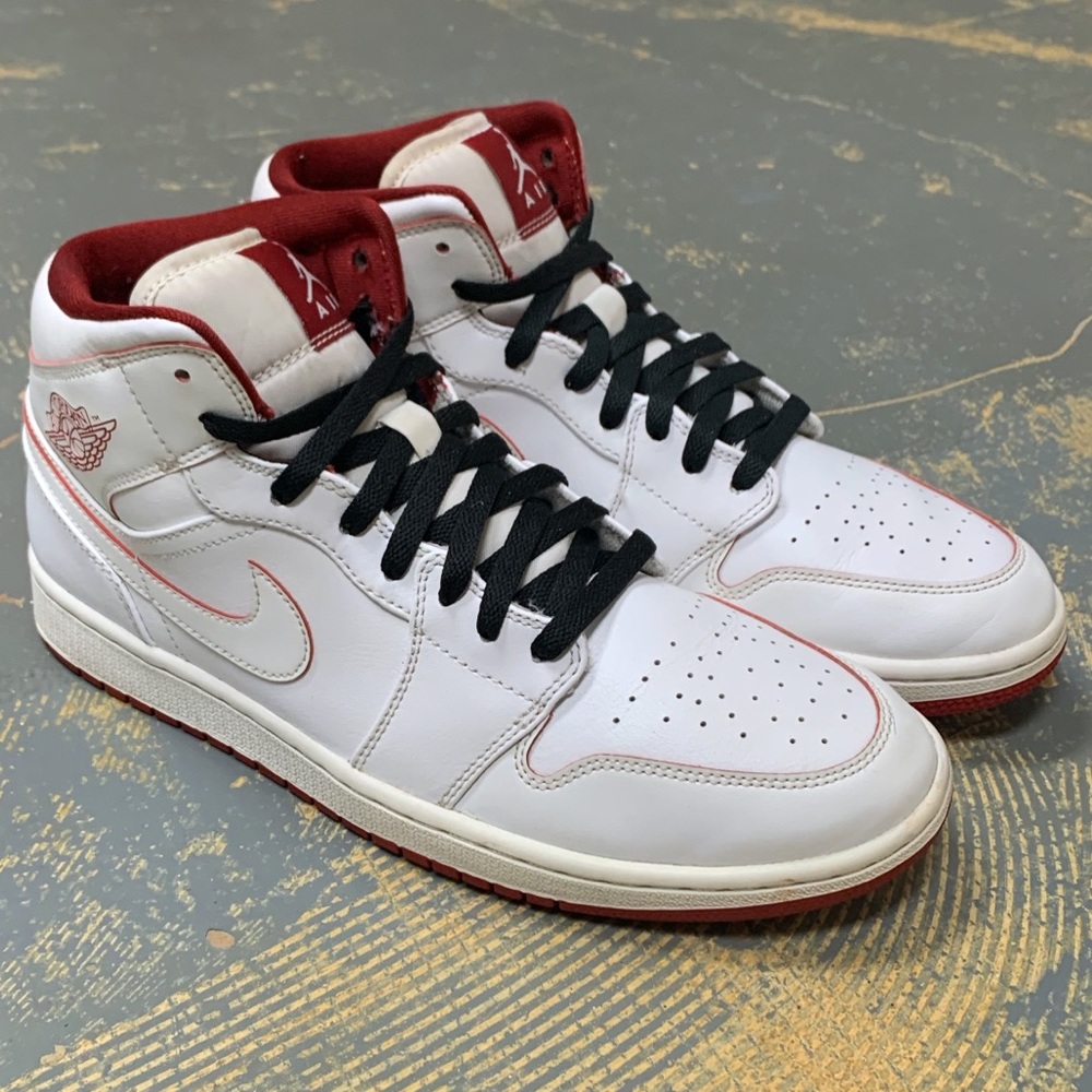 Nike Air Jordan 1 Mid Gym Red 554724-103 10 White - Picture 4 of 8